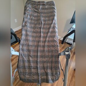 Express Gray and Brown Plaid Slacks 12 Long